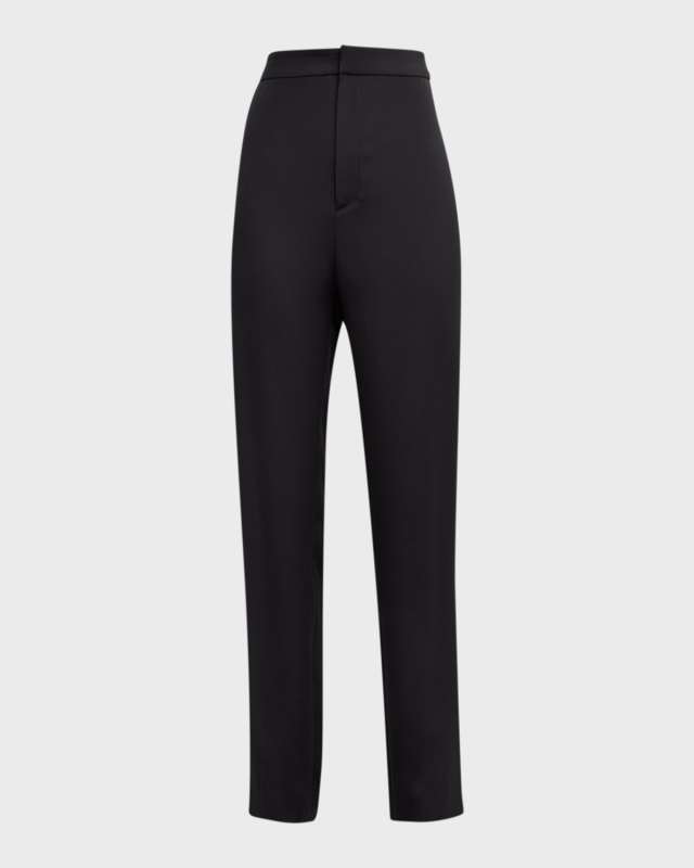 Slim-Leg Silk Crepe Trousers
